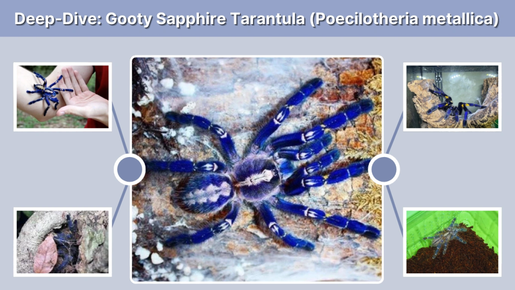 Deep-Dive Gooty Sapphire Tarantula (Poecilotheria metallica)