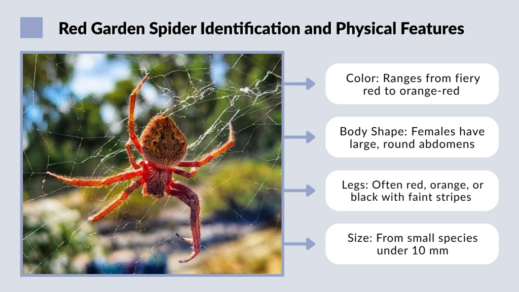 Red Garden Spider Identification and Physical Features