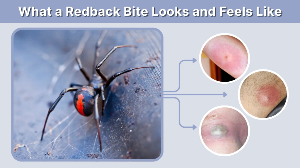 What a Redback Bite Looks and Feels Like