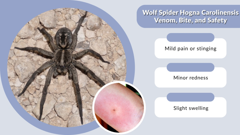 Wolf Spider Hogna Carolinensis Venom, Bite, and Safety