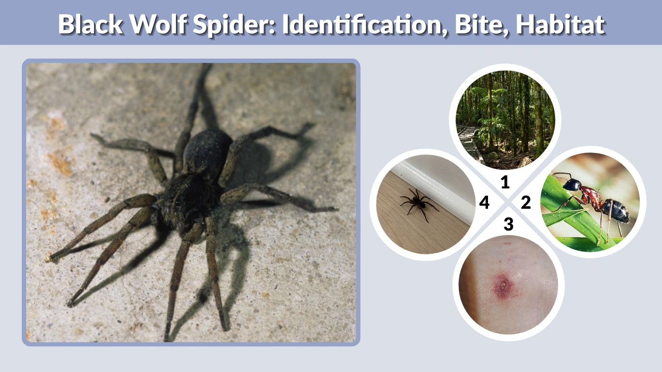 Black Wolf Spider: Identification, Bite, Habitat and Facts