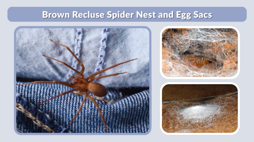 Brown Recluse Spider Nest and Egg Sacs