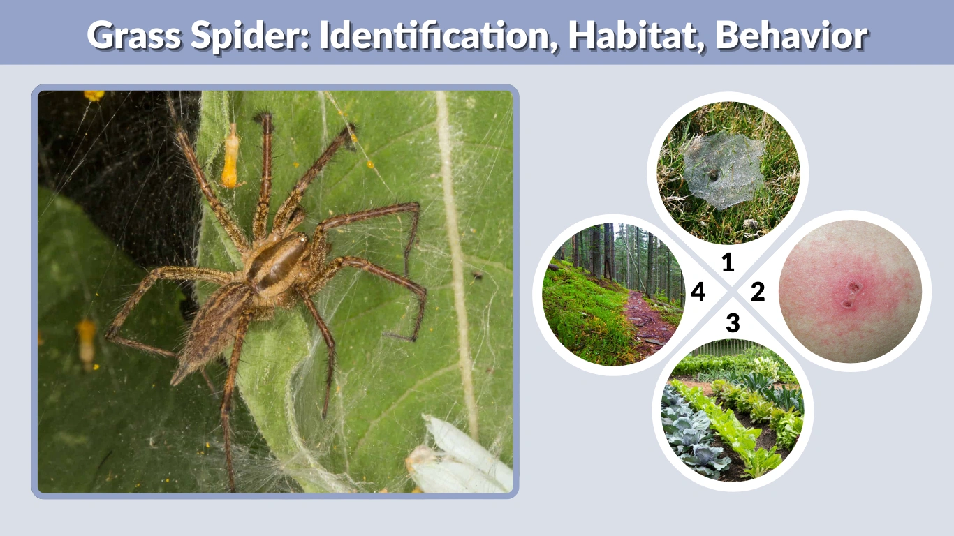 Grass Spider Identification, Habitat, Behavior, and Bite Facts