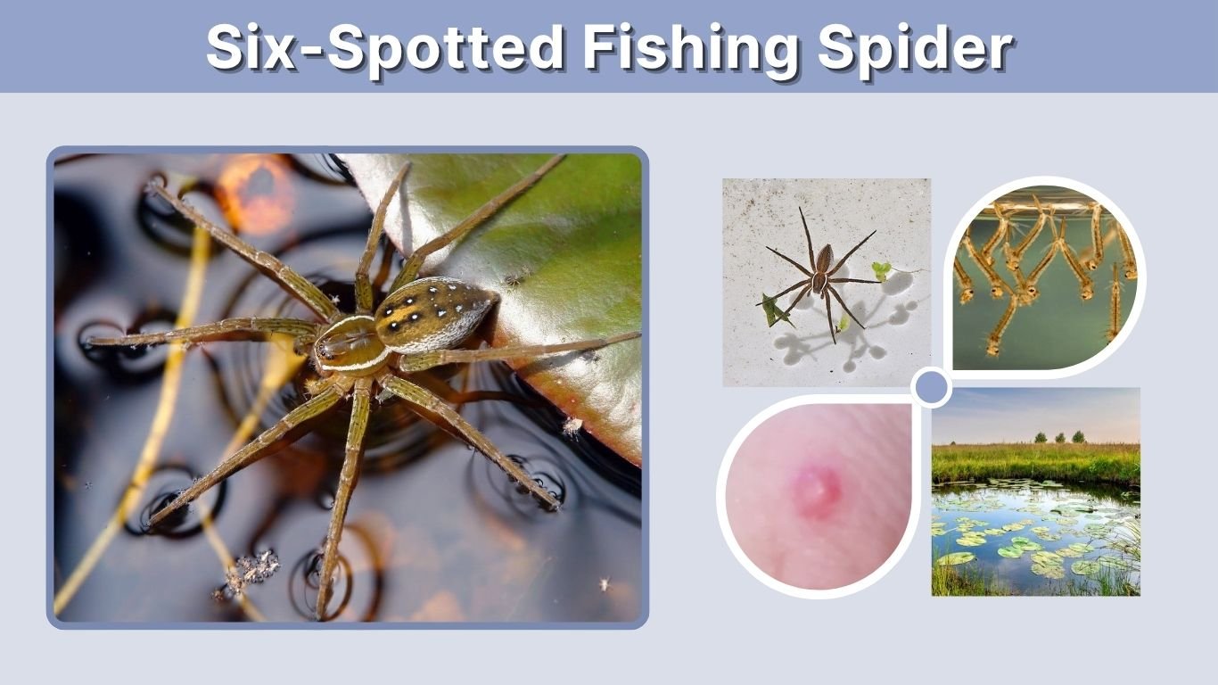 Six-Spotted Fishing Spider: Size, Bite, Habitat and Facts